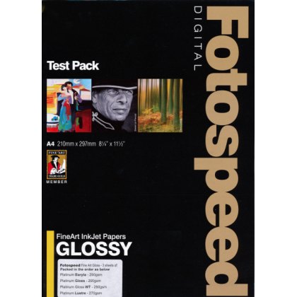 Fotospeed Test Pack Gloss-Fine Art Paper, Mixed, A4 x 9