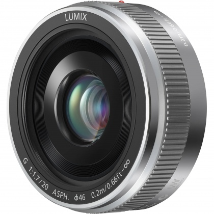 Panasonic 20mm f1.7 II Pancake lens, silver