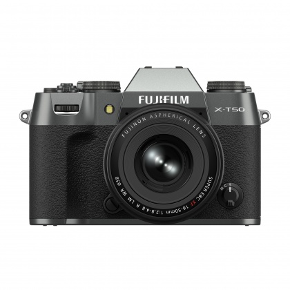 Fujifilm X-T50 Mirrorless Camera, Charcoal Silver with XF 16-50mm lens