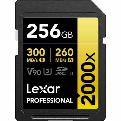 Lexar 256GB SDXC Gold UHS-II R300/W260MB/s V90