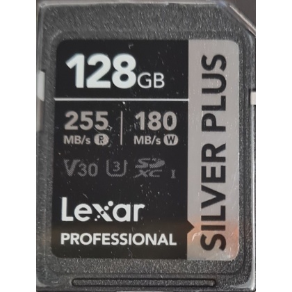 Lexar 128GB SDXC Silver Plus R255/W180MB/s V30