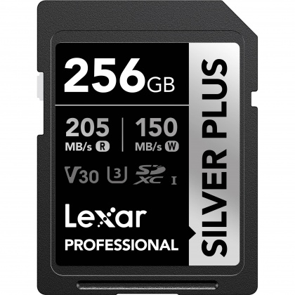 Lexar 256GB SDXC Silver Plus R205/W150MB/s V30