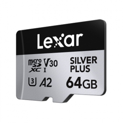 Lexar 64GB microSDXC Silver Plus R205/W100MB/s V30