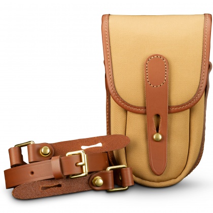 Billingham TEN-16 Camera Pouch, Khaki Canvas-Tan leather trim