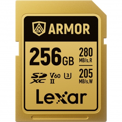 Lexar SDXC Pro Gold Series ARMOR UHS-II 256GB V60 IP68 Stainless Steel R280/W210MB/s