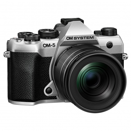 OM SYSTEM OM-5 Mark II Mirrorless camera with 12-45mm Pro lens, Silver