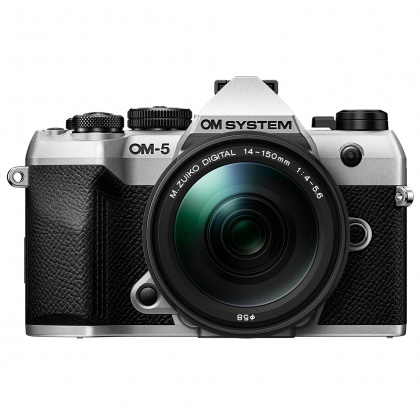 OM SYSTEM OM-5 Mark II Mirrorless camera with 14-150mm II lens, Silver