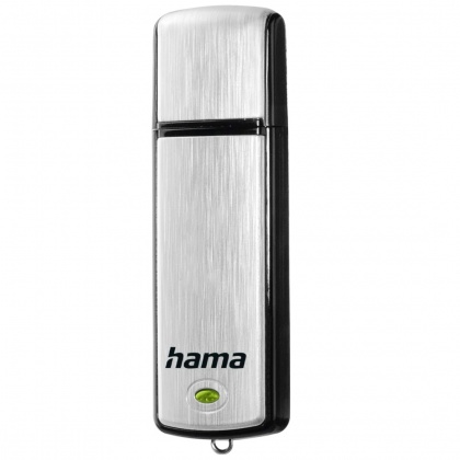 Hama Fancy 16GB USB 2.0 Memory Pen with cap and keyring, Black/Silver