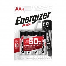 Energizer LR-6/AA/E91 Max alkaline batteries, pack of four