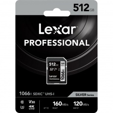 Lexar 512GB SDXC Silver R160/W120MB/s V30