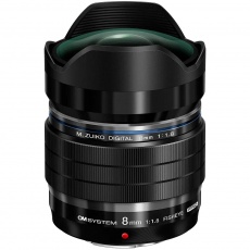 OM SYSTEM M.ZUIKO DIGITAL ED 8mm f1.8 Pro lens, black