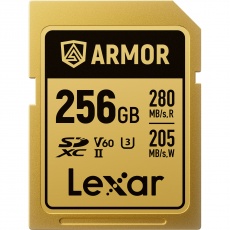 Lexar SDXC Pro Gold Series ARMOR UHS-II 256GB V60 IP68 Stainless Steel R280/W210MB/s