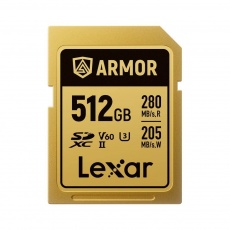 Lexar SDXC Pro Gold Series ARMOR UHS-II 512GB V60 IP68 Stainless Steel R280/W210MB/s