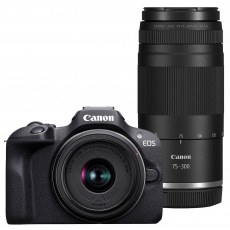 Canon EOS R100 Mirrorless Camera with 18-45 and 75-300mm lenses