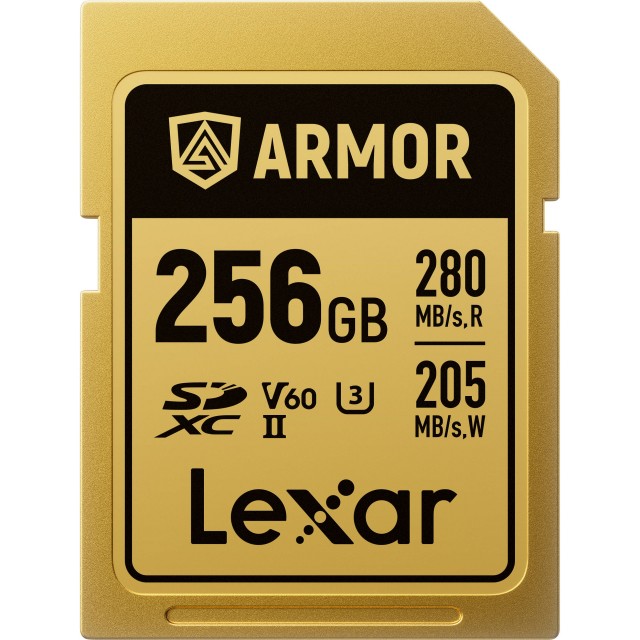 Lexar Lexar SDXC Pro Gold Series ARMOR UHS-II 256GB V60 IP68 Stainless Steel R280/W210MB/s