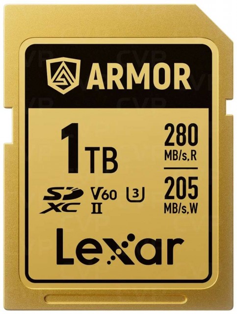 Lexar Lexar 1TB SDXC Pro Gold Series ARMOR UHS-II V60 IP68 Stainless Steel R280/W210
