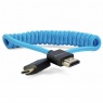 Kondor Blue HDMI Mini to HDMI Coiled cable 12-24in, Blue