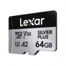 Lexar 64GB microSDXC Silver Plus R205/W100MB/s V30