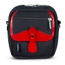Billingham Pola Stowaway Camera Shoulder Bag, Black Fibrenyte-Red Trim